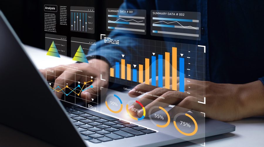 business analytics dashboard with charts