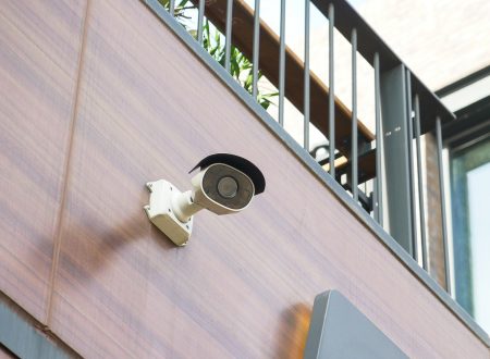 CCTV security camera operating outdoor