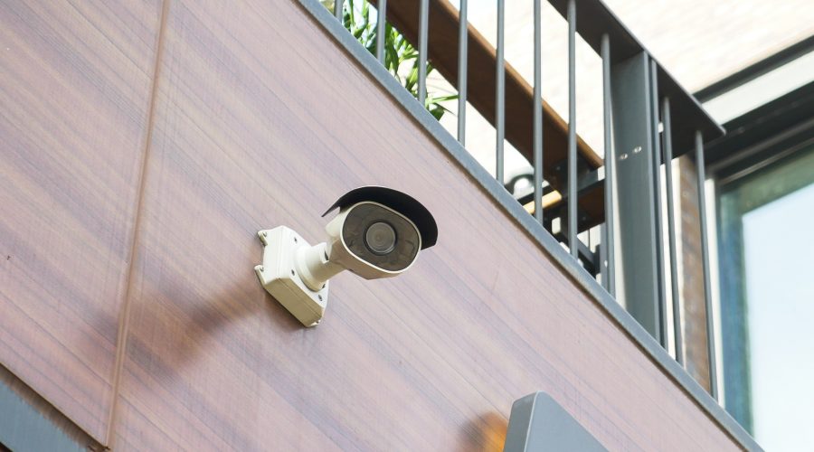 CCTV security camera operating outdoor