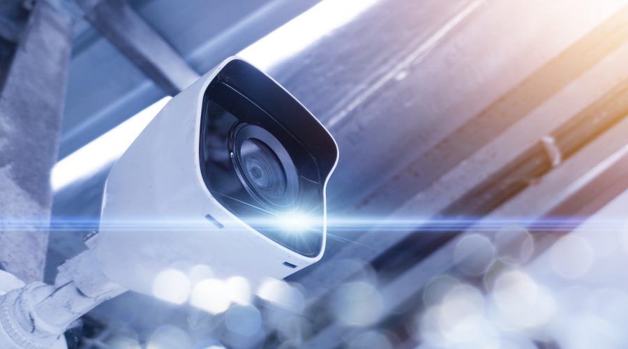 CCTV camera installed to workshop factory for security and monitoring