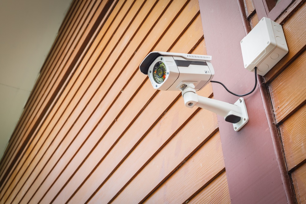 cctv camera security on wall