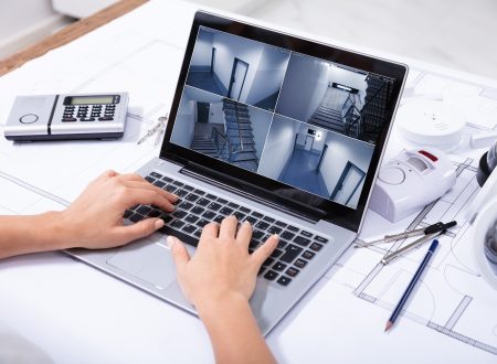 Monitoring Home Security Cameras On Laptop