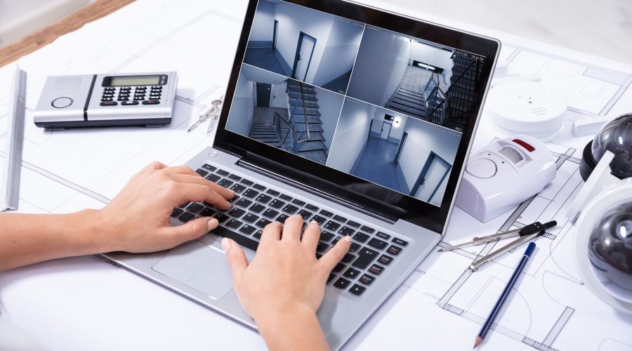 Monitoring Home Security Cameras On Laptop