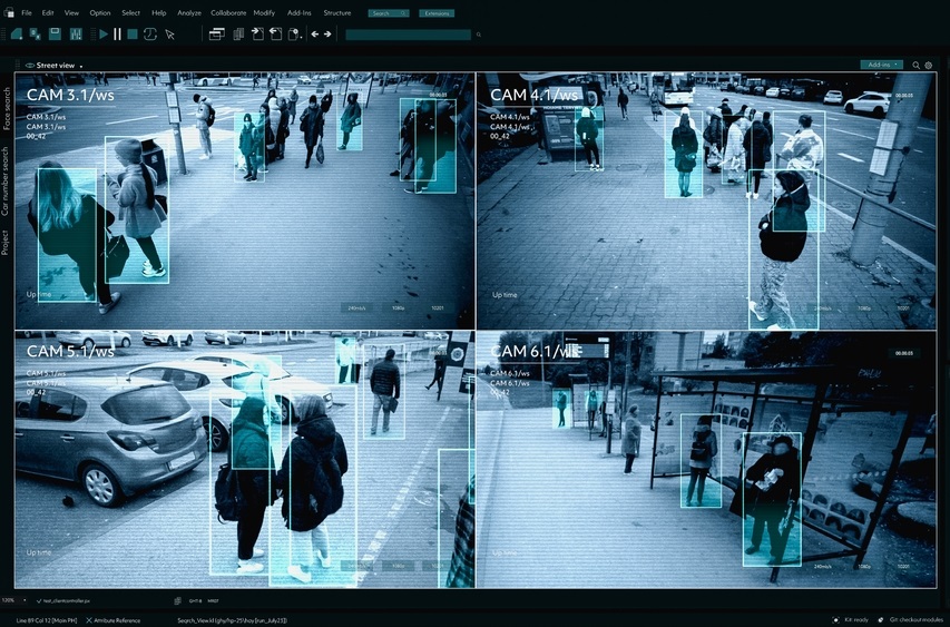 CCTV AI Facial Recognition Camera Authenticating People
