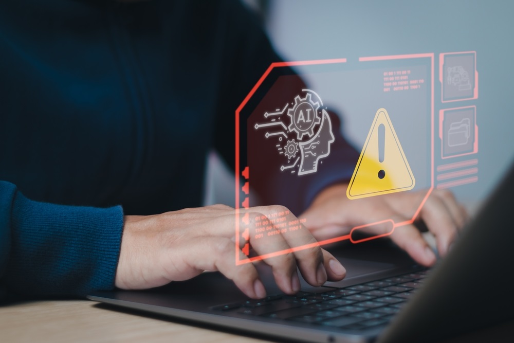 Users show alert about using smart technology(Ai) with a virtual screen