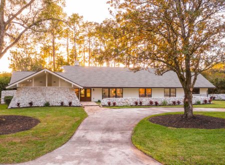 Beautiful Painted White Home During Sunset Or Sunrise
